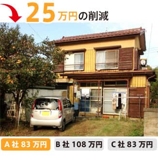 解体工事の事例6-25万円のコスト削減